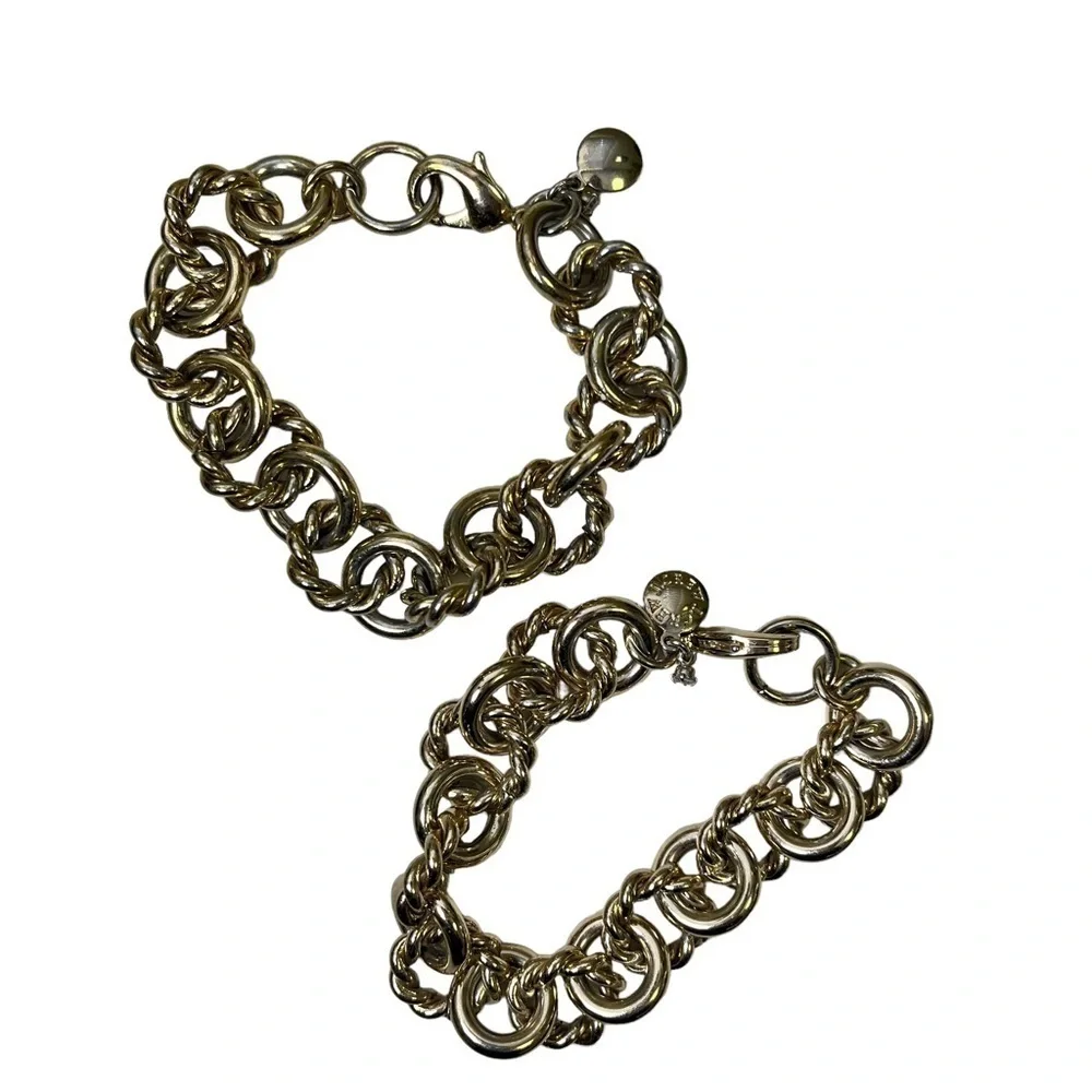 J Crew Gold Chunky Chain Bracelets Nautical - Picture 4 of 9